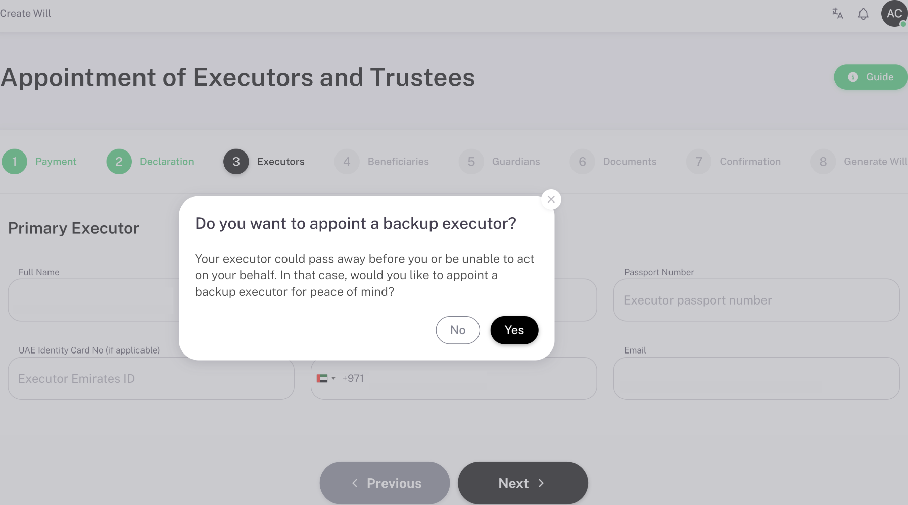 Add Backup Executors